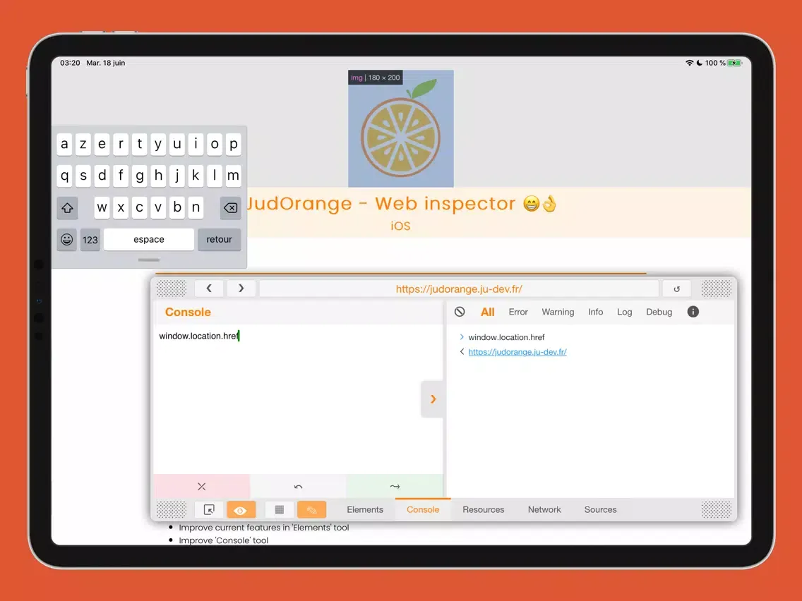 JudOrange - Web Inspector iPad  Screenshots